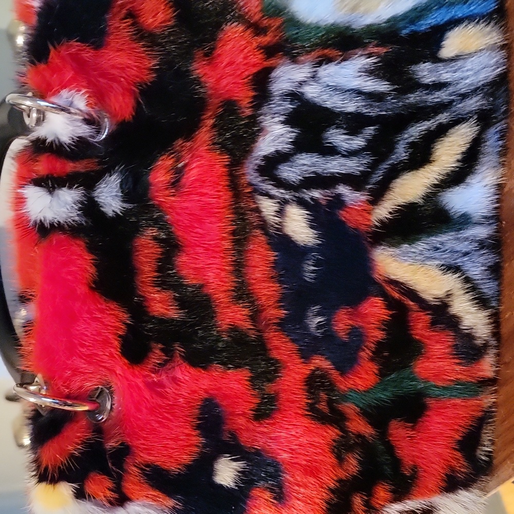 Limited Edition NAMSA LEUBA Dior Art Red and Black Mink Fur Handbag - Picture 14 of 16